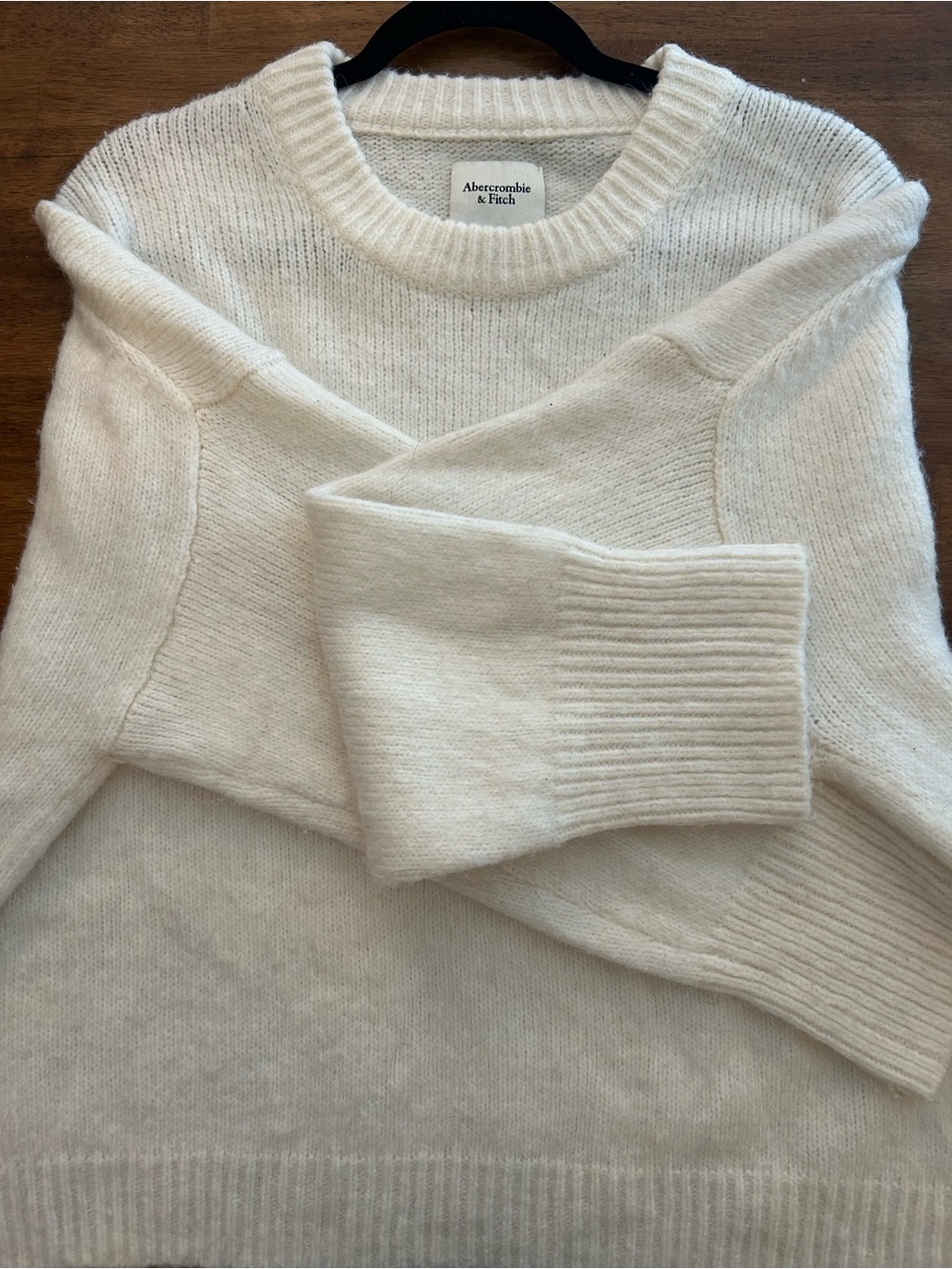 Abercrombie & Fitch Ivory Relaxed Crewneck Sweater